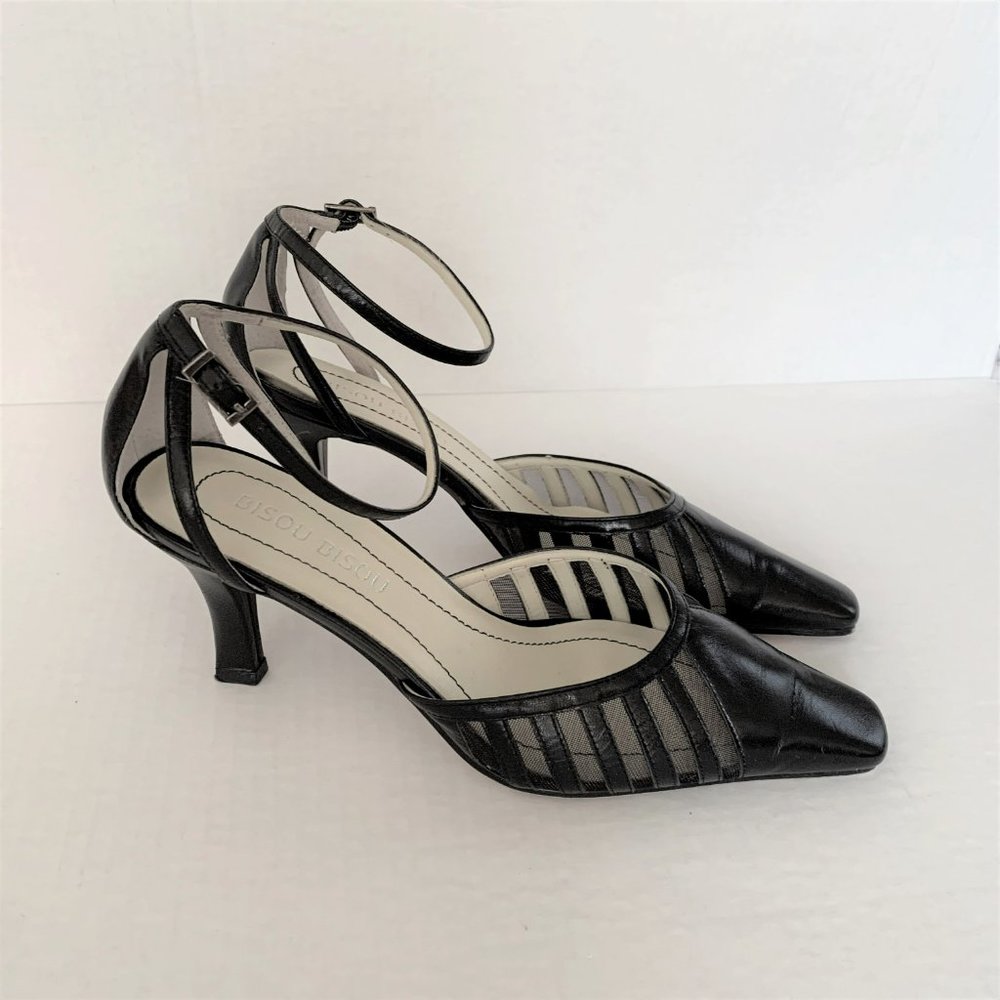 Bisou Bisou Black Leather Heels